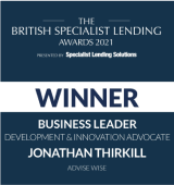 The British Specialist Lending Awards 2021 - Jonathan Thirkill, Business Leader Winner