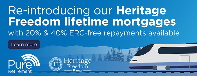 Re-introducing our Heritage Freedom lifetime mortgages with 20% & 40% ERC-free repayments available - Pure Retirement